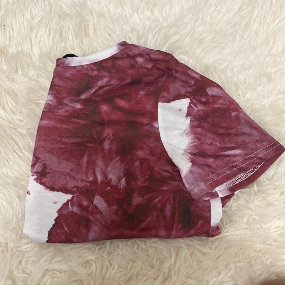 •Red + White Tie-Dye Shirt•